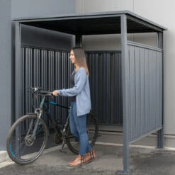 Abri à Vélos En Acier Thermolaqué Gris Anthracite 3,6m² Westmann -Jardin Extérieur Boutique abri a velos en acier thermolaque gris anthracite 36m westmann 3