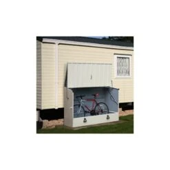 Abri à Vélos En Métal 1750L Crème 1,74m² + Kit D'ancrage TRIMETALS -Jardin Extérieur Boutique abri a velos en metal 1750l creme 174m trimetals 2