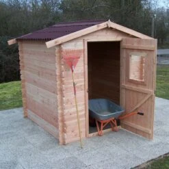 Abri En Douglas DALIA 4,71m² En Madriers 20mm - HABRITA -Jardin Extérieur Boutique abri dalia 482m en madriers douglas 20mm sans plancher habrita 1 2