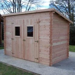 Abri Toit Monopente En Douglas DALMAT 5,62m² Madriers 20mm + Couverture Onduline - HABRITA -Jardin Extérieur Boutique abri dalmat 562m en madriers douglas 20mm sans plancher habrita 2