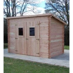 Abri Toit Monopente En Douglas DALMAT 5,62m² Madriers 20mm + Couverture Onduline - HABRITA -Jardin Extérieur Boutique abri dalmat 562m en madriers douglas 20mm sans plancher habrita 4