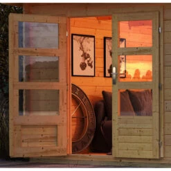 Abri De Jardin 11,49m² En Bois Massif 40mm Trittau 5 Avec Appentis 330cm, Paroi Arrière Et Latérale – Karibu 10 Abri De Jardin 11,49m² En Bois Massif 40mm Trittau 5 Avec Appentis 330cm, Paroi Arrière Et Latérale – Karibu -Jardin Extérieur Boutique abri de jardin 1149m en bois massif 40mm trittau 5 avec appentis 330cm paroi arriere et laterale woodfeeling 4