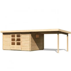 Abri De Jardin 11,49m² En Bois Massif 40mm Trittau 5 Avec Appentis 330cm – Karibu -Jardin Extérieur Boutique abri de jardin 1149m en bois massif 40mm trittau 5 avec appentis 330cm woodfeeling 2