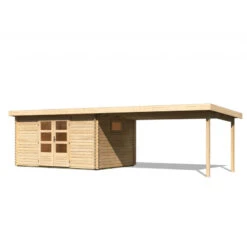 Abri De Jardin 11,49m² En Bois Massif 40mm Trittau 5 Avec Appentis 440cm – Karibu -Jardin Extérieur Boutique abri de jardin 1149m en bois massif 40mm trittau 5 avec appentis 440cm woodfeeling 3
