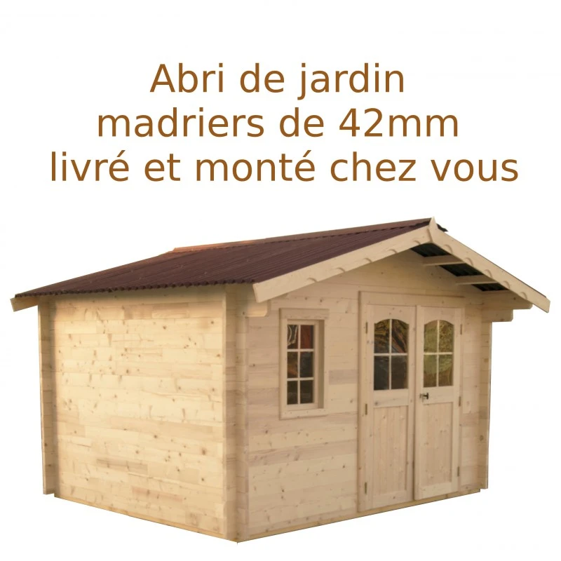 Abri De Jardin 13,09m² – Madriers 42mm Livré Et Monté 1 Abri De Jardin 13,09m² – Madriers 42mm Livré Et Monté