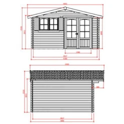 Abri De Jardin 16,22m² En Sapin Blanc FSC 40mm RIGNITZ + Shingles Rouges - SOLID -Jardin Extérieur Boutique abri de jardin 1622m en sapin blanc fsc 40mm rignitz shingles rouges solid 2