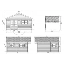 Abri De Jardin 25,81m² En Sapin Blanc FSC 40mm WEEKEND + Shingles Rouges - SOLID -Jardin Extérieur Boutique abri de jardin 2581m en sapin blanc fsc 40mm weekend shingles rouges solid 2