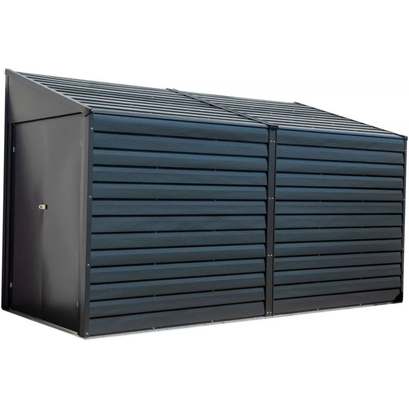 Abri De Jardin 3,5m² Adossé En Acier Galvanisé Anthracite Spacemaker 3 Abri De Jardin 3,5m² Adossé En Acier Galvanisé Anthracite Spacemaker – Image 3