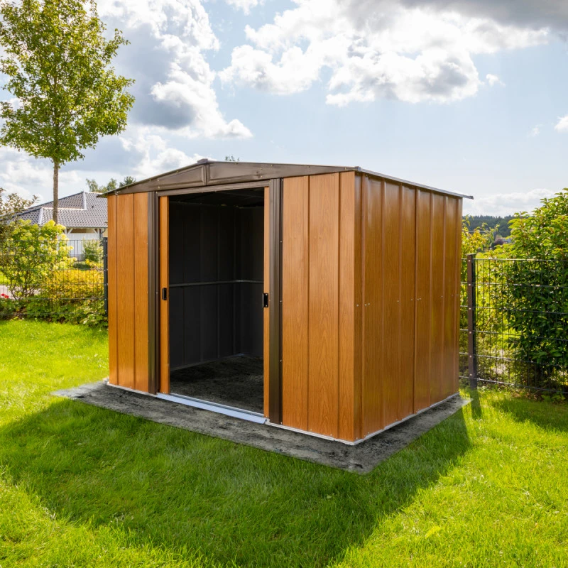 Abri De Jardin 4,26m² Toit Double Pente En Acier Galvanisé Aspect Bois Spacemaker 4 Abri De Jardin 4,26m² Toit Double Pente En Acier Galvanisé Aspect Bois Spacemaker – Image 4