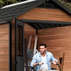 Abri De Jardin 5,12m² En Résine Imitation Bois Newton 757 - KETER -Jardin Extérieur Boutique abri de jardin 512m en resine imitation bois newton 757 keter 2