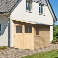 Abri De Jardin Adossé En Bois Certifié 4,85m² Juist 3 - Karibu
