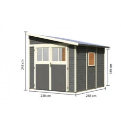 Abri De Jardin Adossé En Bois Gris Terre 6,23m² Bomlitz 3 - Karibu -Jardin Extérieur Boutique abri de jardin adosse en bois gris terre 623m bomlitz 3 karibu 2