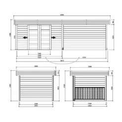 Abri De Jardin Arhus 7,65m² En Bois Traité Autoclave 28mm Avec Terrasse Couverte - SOLID -Jardin Extérieur Boutique abri de jardin arhus 1988m en bois traite autoclave 28mm avec terrasse couverte solid 2