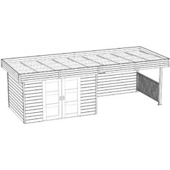 Abri De Jardin Arhus 7,65m² En Bois Traité Autoclave 28mm Avec Terrasse Couverte - SOLID -Jardin Extérieur Boutique abri de jardin arhus 1988m en bois traite autoclave 28mm avec terrasse couverte solid 3