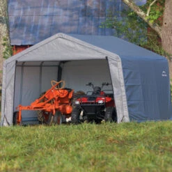 Abri De Jardin Démontable 13m² En Acier Et Polyéthylène Gris – Shelter Logic -Jardin Extérieur Boutique abri de jardin demontable 13m en acier et polyethylene gris shelter logic 2