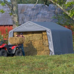 Abri De Jardin Démontable 13m² En Acier Et Polyéthylène Gris – Shelter Logic -Jardin Extérieur Boutique abri de jardin demontable 13m en acier et polyethylene gris shelter logic 5