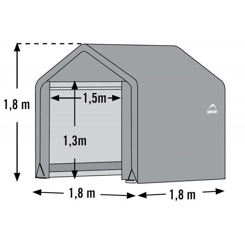 Abri De Jardin Démontable 3,24m² En Acier Et Polyéthylène Gris – Shelter Logic 5 Abri De Jardin Démontable 3,24m² En Acier Et Polyéthylène Gris – Shelter Logic – Image 5