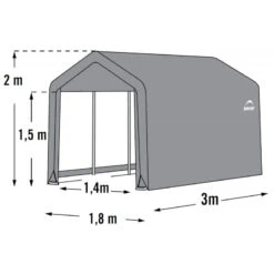Abri De Jardin Démontable 5,4m² En Acier Et Polyéthylène Gris – Shelter Logic -Jardin Extérieur Boutique abri de jardin demontable 54m en acier et polyethylene gris shelter logic 3