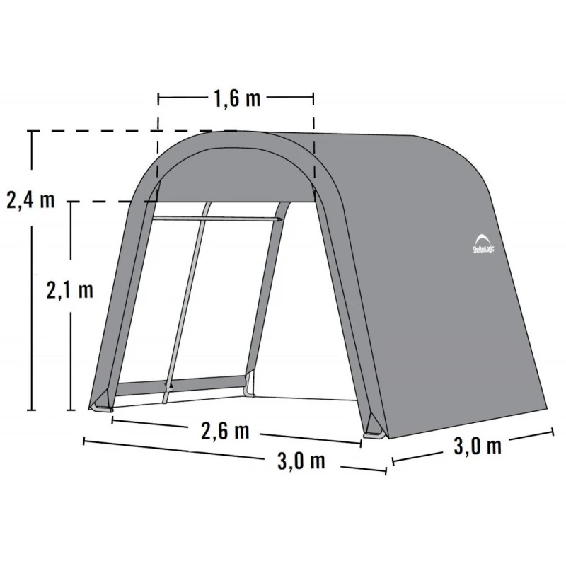 Abri De Jardin Démontable 9m² à Toit Arrondi En Acier Et Polyéthylène Gris – Shelter Logic 6 Abri De Jardin Démontable 9m² à Toit Arrondi En Acier Et Polyéthylène Gris – Shelter Logic – Image 6