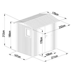 Abri De Jardin En Acier Galvanisé Roka 4,08m² + Kit D'ancrage - X-Métal -Jardin Extérieur Boutique abri de jardin en acier galvanise roka 408m kit d ancrage x metal 5