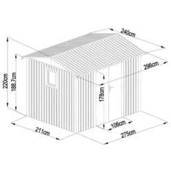 Abri De Jardin En Acier Galvanisé Roka 7,1m² + Kit D'ancrage - X-Métal -Jardin Extérieur Boutique abri de jardin en acier galvanise roka 71m kit d ancrage x metal 5