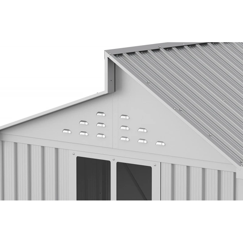 Abri De Jardin En Aluminium Gris Avec Puits De Lumière 5,33m² + Kit Fondation - DURAMAX 5 Abri De Jardin En Aluminium Gris Avec Puits De Lumière 5,33m² + Kit Fondation - DURAMAX – Image 5