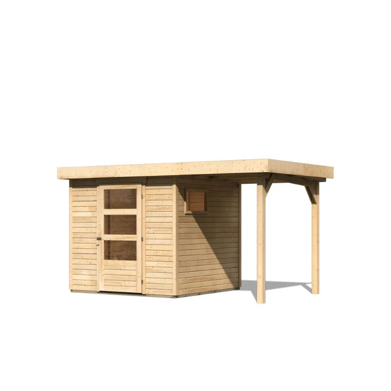 Abri De Jardin En Bois 4,62m² Freiburg 2 Avec Appentis De 1,50 M - Karibu 2 Abri De Jardin En Bois 4,62m² Freiburg 2 Avec Appentis De 1,50 M - Karibu – Image 2