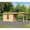 Abri De Jardin En Bois 6,55m² Avec Appentis De 2,80 M Freiburg 4 - Karibu
