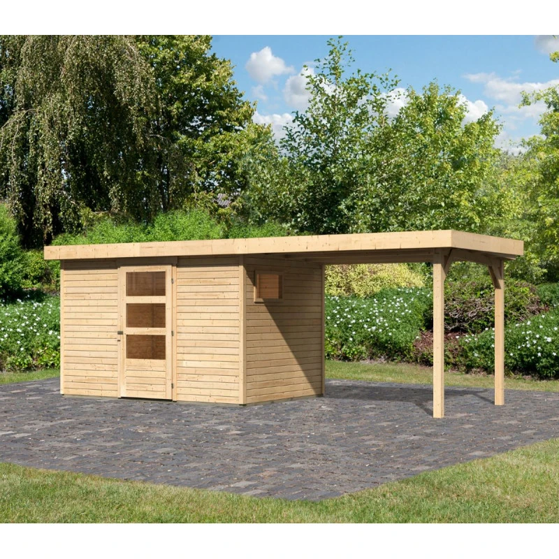 Abri De Jardin En Bois 6,55m² Avec Appentis De 2,80 M Freiburg 4 - Karibu 1 Abri De Jardin En Bois 6,55m² Avec Appentis De 2,80 M Freiburg 4 - Karibu