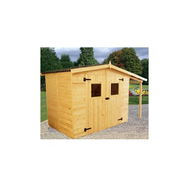 Abri De Jardin En Bois Brut 4,08m² + Bûcher 2,08m² + Plancher 2 Abri De Jardin En Bois Brut 4,08m² + Bûcher 2,08m² + Plancher – Image 2