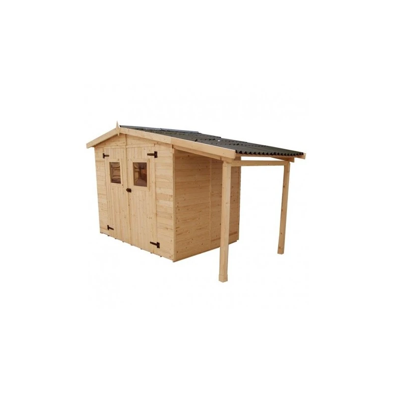 Abri De Jardin En Bois Brut 4,08m² + Bûcher 2,08m² + Plancher 1 Abri De Jardin En Bois Brut 4,08m² + Bûcher 2,08m² + Plancher