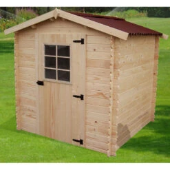 Abri De Jardin En Bois Brut 4,28m² Madriers 28mm - Habrita -Jardin Extérieur Boutique abri de jardin en bois brut 428m madriers 28mm habrita 2