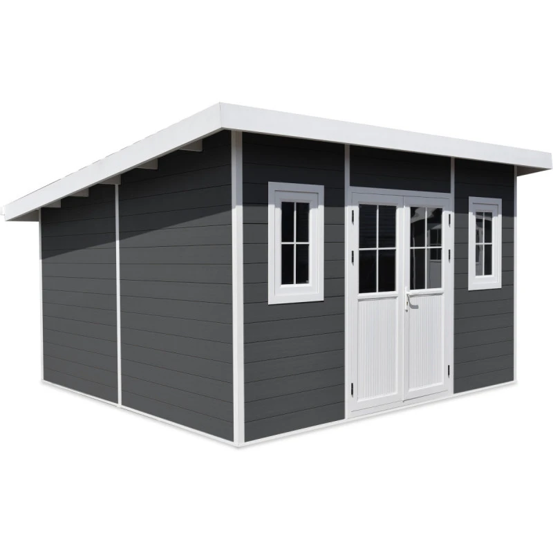 Abri De Jardin En Bois Composite 28mm Anthracite 14,90m² PREMIUM Toit Plat - Woodlife Garden 2 Abri De Jardin En Bois Composite 28mm Anthracite 14,90m² PREMIUM Toit Plat - Woodlife Garden – Image 2