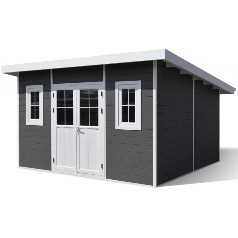 Abri De Jardin En Bois Composite 28mm Anthracite 14,90m² PREMIUM Toit Plat - Woodlife Garden 1 Abri De Jardin En Bois Composite 28mm Anthracite 14,90m² PREMIUM Toit Plat - Woodlife Garden
