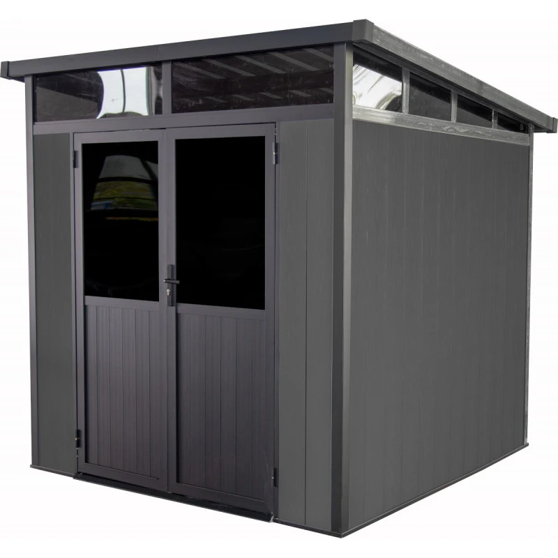 Abri De Jardin En Bois Composite 28mm Anthracite 5,28m² WINSTON Skylight - Woodlife Garden 1 Abri De Jardin En Bois Composite 28mm Anthracite 5,28m² WINSTON Skylight - Woodlife Garden