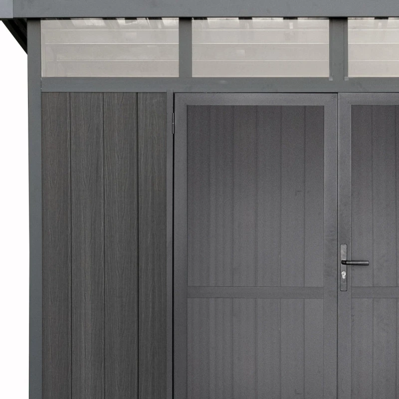 Abri De Jardin En Bois Composite 28mm Anthracite 6,69m² GORDON Skylight - Woodlife Garden 4 Abri De Jardin En Bois Composite 28mm Anthracite 6,69m² GORDON Skylight - Woodlife Garden – Image 4