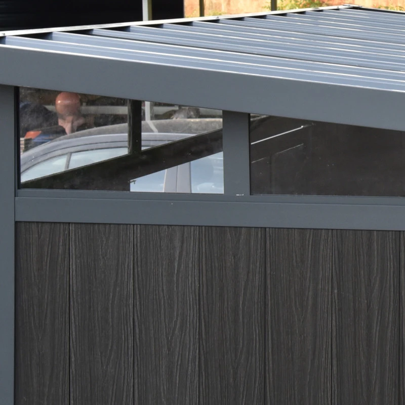 Abri De Jardin En Bois Composite 28mm Anthracite 6,69m² GORDON Skylight - Woodlife Garden 5 Abri De Jardin En Bois Composite 28mm Anthracite 6,69m² GORDON Skylight - Woodlife Garden – Image 5