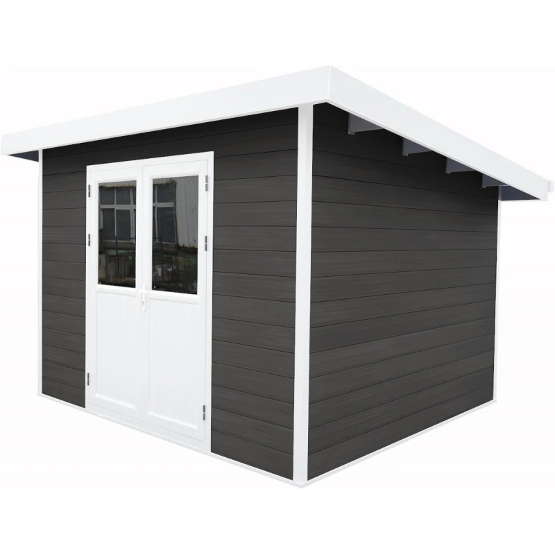Abri De Jardin En Bois Composite 28mm Anthracite 9m² PREMIUM Toit Plat - Woodlife Garden 2 Abri De Jardin En Bois Composite 28mm Anthracite 9m² PREMIUM Toit Plat - Woodlife Garden – Image 2