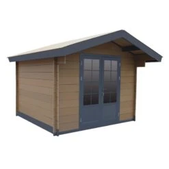Abri De Jardin En Bois Composite 28mm Bois Vieilli 14,44m² Double Porte Alu Et Double Vitrage - WoodLife Garden -Jardin Extérieur Boutique abri de jardin en bois composite 28mm bois vieilli 1444m double porte alu et double vitrage woodlife 2