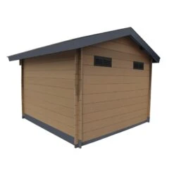 Abri De Jardin En Bois Composite 28mm Bois Vieilli 14,44m² Double Porte Alu Et Double Vitrage - WoodLife Garden -Jardin Extérieur Boutique abri de jardin en bois composite 28mm bois vieilli 1444m double porte alu et double vitrage woodlife 4