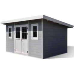 Abri De Jardin En Bois Composite 28mm Gris Clair 12m² PREMIUM Toit Plat - Woodlife Garden -Jardin Extérieur Boutique abri de jardin en bois composite 28mm gris clair 12m premium toit plat woodlife garden 2