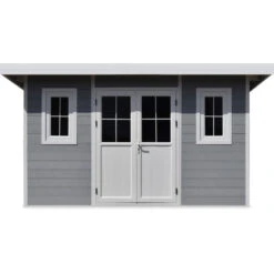 Abri De Jardin En Bois Composite 28mm Gris Clair 12m² PREMIUM Toit Plat - Woodlife Garden -Jardin Extérieur Boutique abri de jardin en bois composite 28mm gris clair 12m premium toit plat woodlife garden 3