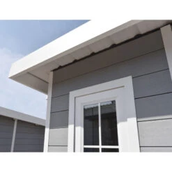 Abri De Jardin En Bois Composite 28mm Gris Clair 12m² PREMIUM Toit Plat - Woodlife Garden -Jardin Extérieur Boutique abri de jardin en bois composite 28mm gris clair 12m premium toit plat woodlife garden 4