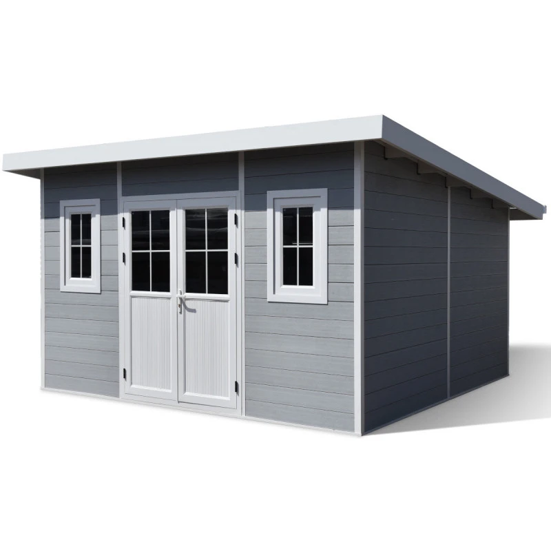 Abri De Jardin En Bois Composite 28mm Gris Clair 14,90m² PREMIUM Toit Plat - Woodlife Garden 2 Abri De Jardin En Bois Composite 28mm Gris Clair 14,90m² PREMIUM Toit Plat - Woodlife Garden – Image 2
