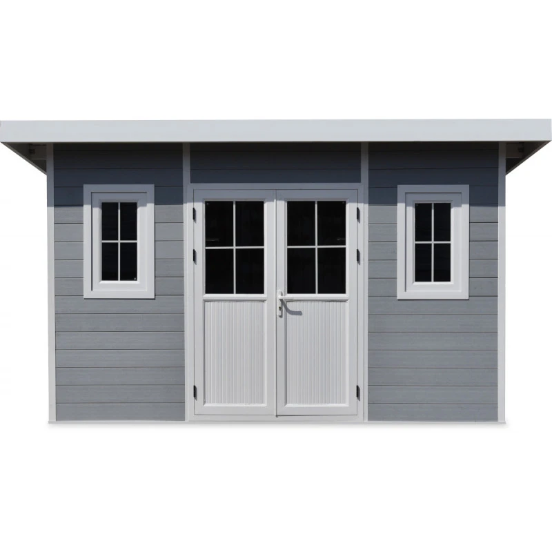 Abri De Jardin En Bois Composite 28mm Gris Clair 14,90m² PREMIUM Toit Plat - Woodlife Garden 4 Abri De Jardin En Bois Composite 28mm Gris Clair 14,90m² PREMIUM Toit Plat - Woodlife Garden – Image 4