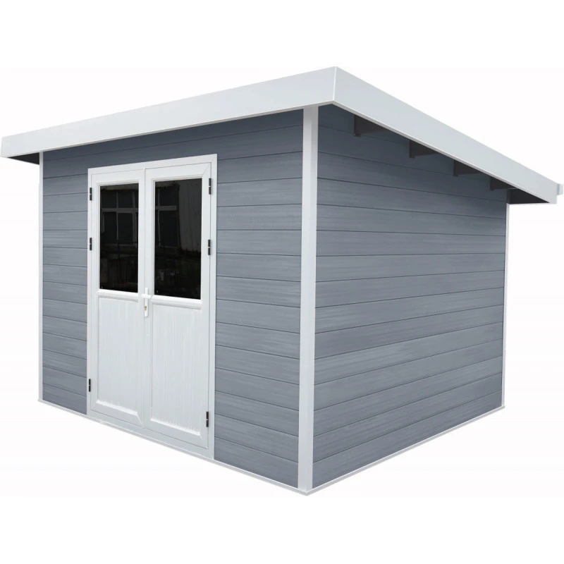 Abri De Jardin En Bois Composite 28mm Gris Clair 9m² PREMIUM Toit Plat - Woodlife Garden 1 Abri De Jardin En Bois Composite 28mm Gris Clair 9m² PREMIUM Toit Plat - Woodlife Garden