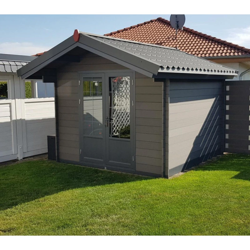Abri De Jardin En Bois Composite 28mm Gris Foncé 9m² Double Porte Alu Et Double Vitrage - Woodlife Garden 1 Abri De Jardin En Bois Composite 28mm Gris Foncé 9m² Double Porte Alu Et Double Vitrage - Woodlife Garden