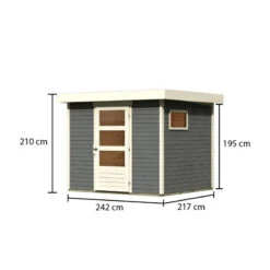 Abri De Jardin En Bois Gris Terre 5,25m² Freiburg 3 - Karibu -Jardin Extérieur Boutique abri de jardin en bois gris terre 525m freiburg 3 karibu 2
