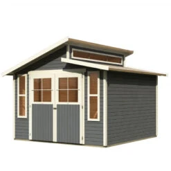 Abri De Jardin En Bois Gris Terre 9,24m² Avec Toit En Gradins - Grauburg 7 - Karibu -Jardin Extérieur Boutique abri de jardin en bois gris terre 924m avec toit en gradins grauburg 7 karibu 4