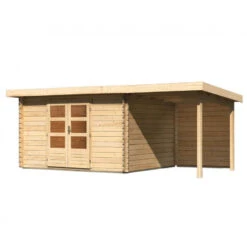 Abri De Jardin En Bois Massif 10,60m² Bastrup 7 Avec Appentis 200cm Et Paroi Arrière – Karibu -Jardin Extérieur Boutique abri de jardin en bois massif 1060m bastrup 7 avec appentis 200cm et paroi arriere woodfeeling 2